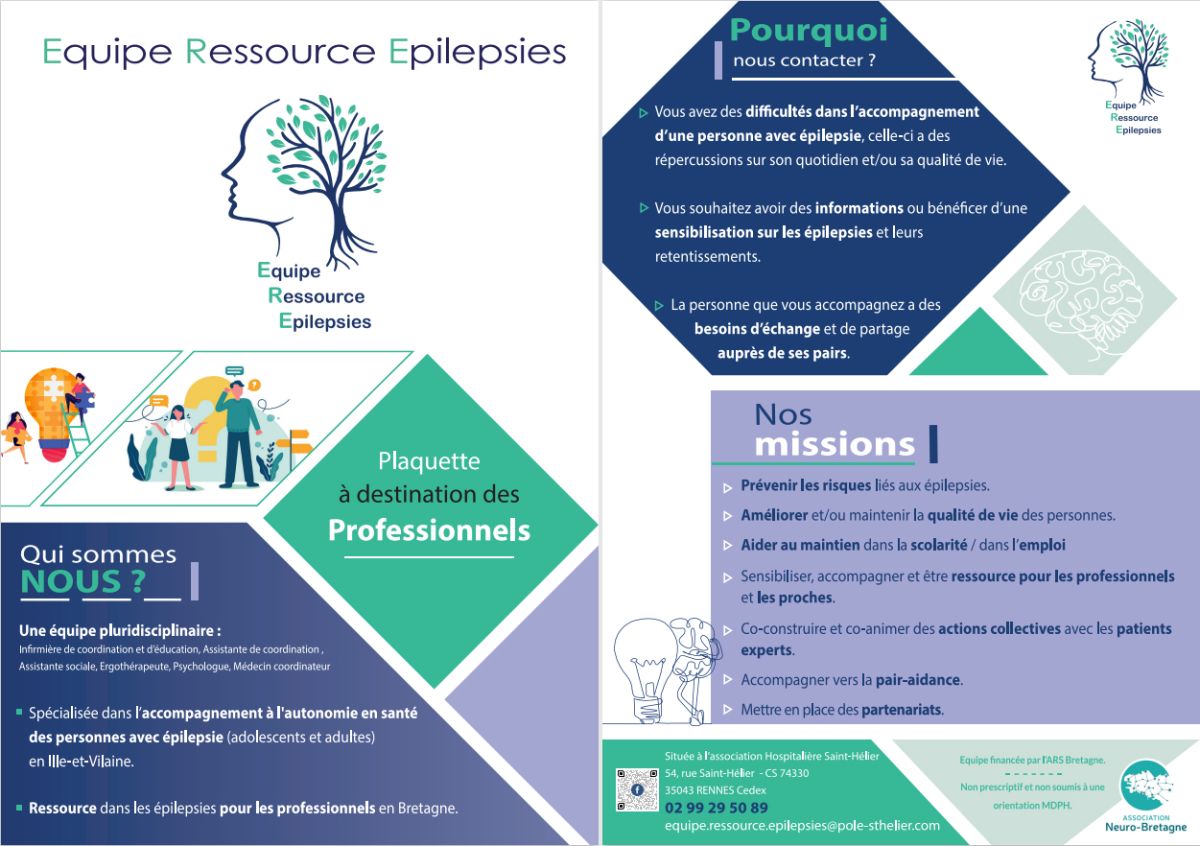 Plaquette Equipe Ressource Epilepsies à destination des professionnels
